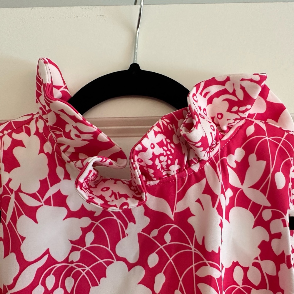 Tuckernuck Ruffle Neck Sleeveless Shift Dress. Size Small.